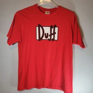 Duff Mens T-shirt Size L Red Short Sleeve Cotton
